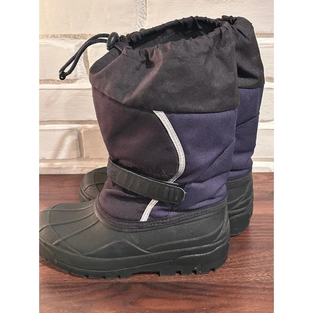 LL Bean Kids Snow‎ Boots Black Reflective Winter Waterproof Outdoor Pics 4 Size